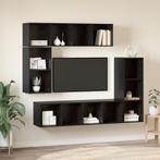vidaXL Tv-meubelset met opslag 4 pcs Zwart eiken Bewerkt, Huis en Inrichting, Verzenden, Nieuw