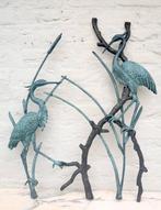 Sculpture, Muurdecoratie reigers - 72 cm - Bronze