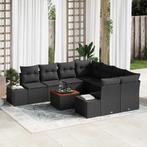 vidaXL Tuinbank Set 9 pcs Zwart, Tuin en Terras, Verzenden, Nieuw