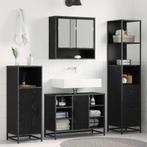 vidaXL Badkamerkast met lade met plank Zwart eiken 35 x 37.5, Verzenden, Nieuw