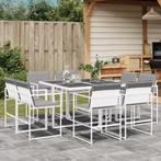 vidaXL 9-delige Tuinset met kussens textileen wit, Tuin en Terras, Tuinsets en Loungesets, Verzenden, Nieuw, Tuinset