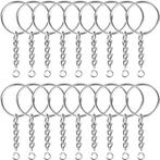 2dekans | Sleutelringen met Ketting - 50 RVS Sleutelhanger, Ophalen of Verzenden, Nieuw in verpakking