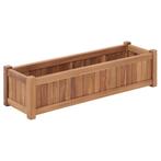 vidaXL Plantenbak verhoogd 100x30x25 cm massief teakhout, Verzenden, Nieuw