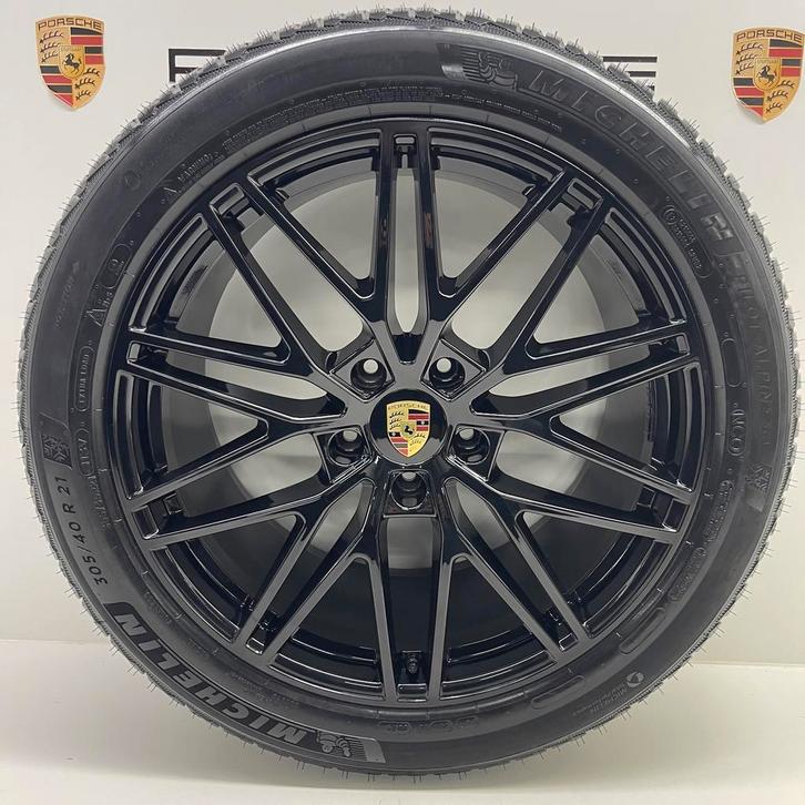 Porsche Cayenne E3 II ORIGINELE 21 RS Spyder zwart + banden, Autos : Pièces & Accessoires, Pneus & Jantes, Enlèvement