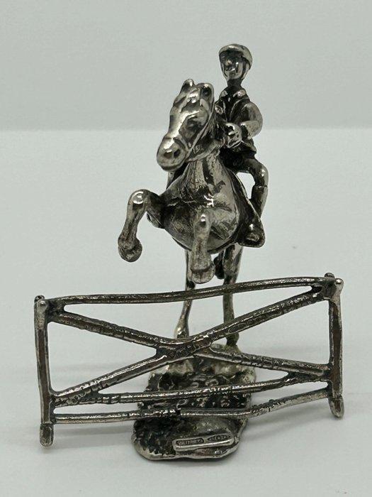 Argenteria 937, Arezzo - Miniatuur beeldje - Scena equestre, Antiek en Kunst, Antiek | Zilver en Goud