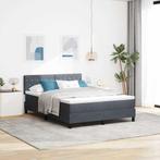 vidaXL Boxspring bed met hoofdeinde Donkergrijs 160 x 200 cm, Verzenden, Nieuw