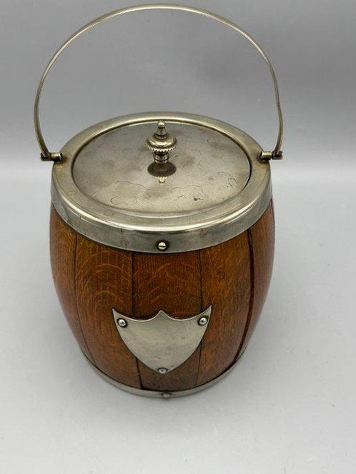 Pot à tabac - Bois - tabac rond 1930, Antiek en Kunst, Curiosa en Brocante