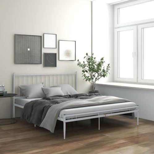 vidaXL Cadre de lit Blanc Métal 140x200 cm