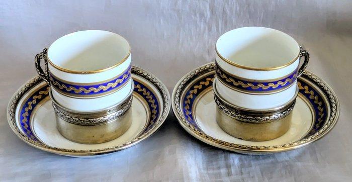 Bardies Faure &Cie - Kop en schotel (4) - .950 zilver,, Antiquités & Art, Antiquités | Argent & Or