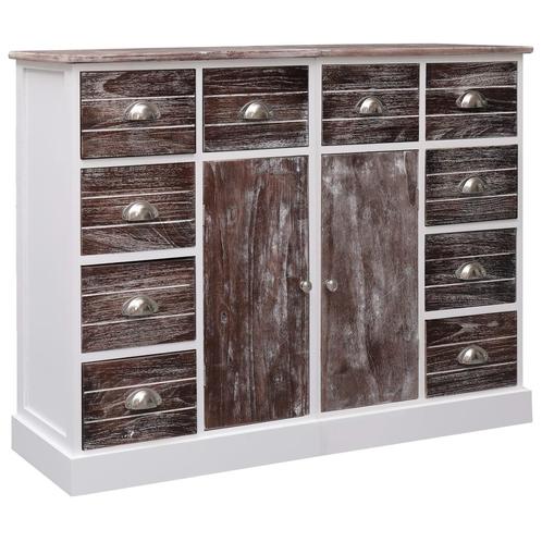 vidaXL Dressoir met 10 lades 113x30x79 cm hout bruin, Huis en Inrichting, Kasten | Dressoirs, Nieuw, Verzenden