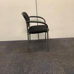 vergaderstoel, stapelstoel, zwarte stoffering - chrome poten, Gebruikt, Zwart, Eén