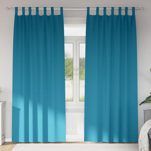 vidaXL Gordijnen met gordijnen 2 pcs Turquoise 260 x 140 cm, Huis en Inrichting, Stoffering | Gordijnen en Lamellen, Nieuw, Verzenden