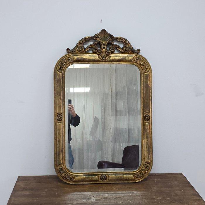 Spiegel - Hout, Glas - Gedecoreerde lijst met spiraalvorm, Antiek en Kunst, Curiosa en Brocante