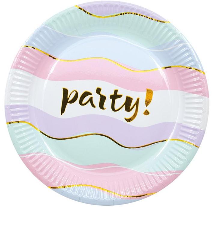 Borden Party Pastel 20cm 8st, Hobby en Vrije tijd, Feestartikelen, Nieuw, Verzenden
