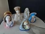 Beeld, Collectie van 5 porseleinen religieuze beeldjes -