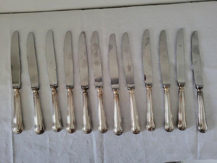 Tafelmessenset (12) - Staal, zilveren metaal, Antiek en Kunst, Antiek | Meubels | Tafels