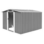 vidaXL Tuinschuur 257x298x178 cm metaal grijs, Tuin en Terras, Verzenden, Nieuw