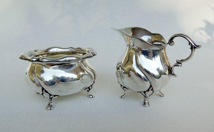 WILKENS & SÖHNE - Silver sugar and cream set with tray -, Antiek en Kunst, Antiek | Zilver en Goud