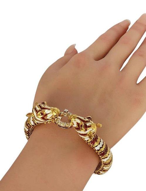 Armband - 18 karaat Geel goud, 18K gouden armband met, Handtassen en Accessoires, Armbanden