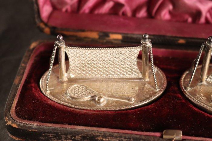 Paar antieke messenleggers - Porte couteau - Plaqué(e), Antiek en Kunst, Antiek | Overige Antiek