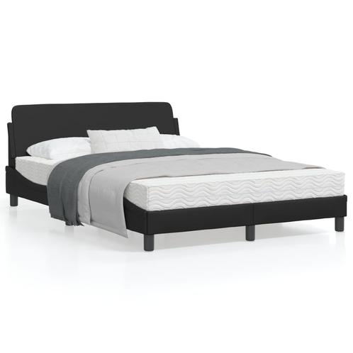 vidaXL Cadre de lit avec tête de lit Noir 120x200 cm, Maison & Meubles, Chambre à coucher | Lits, Neuf, Envoi