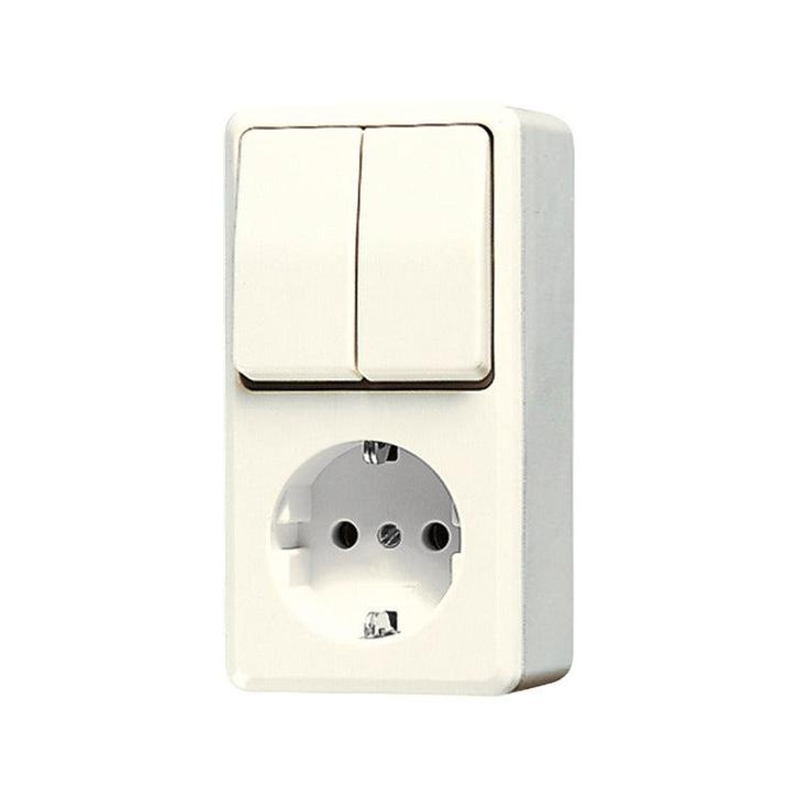 Jung Ap600 Gecombineerde Schakelaar Stopcontact Opbouw -, Bricolage & Construction, Électricité & Câbles, Envoi