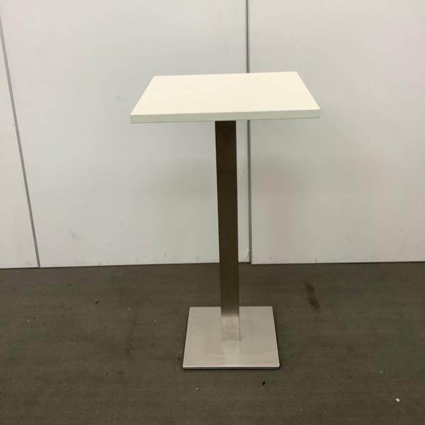 statafel op metalen poot, Hoogte 113 cm, Wit - RVS, Maison & Meubles, Pièces pour table