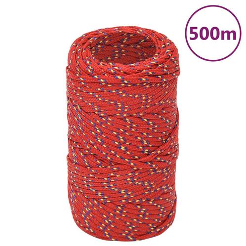vidaXL Boottouw 2 mm 500 m polypropyleen rood, Doe-het-zelf en Bouw, IJzerwaren en Bevestigingsmiddelen, Nieuw, Verzenden
