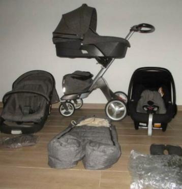 Stokke Xplory mélange Gray kinderwagen 3-in-1Cybax Maxi Cosi, Ophalen, Kinderwagen