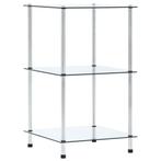 vidaXL Kastje 3-laags 40x40x67 cm gehard glas transparant, Huis en Inrichting, Verzenden, Nieuw