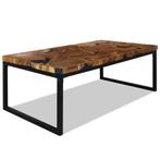 vidaXL Salontafel 110x60x40 cm teakhout en hars, Huis en Inrichting, Tafels | Salontafels, Verzenden, Nieuw