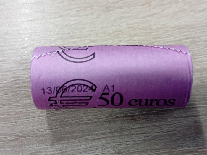 Monaco. 2 Euro 2024 (25 stuks) in zichtrol (Zonder, Postzegels en Munten, Munten | Europa | Euromunten