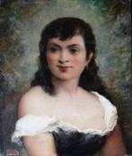 Pierre Miciol (1833-1905) - Portrait de jeune femme, Antiek en Kunst