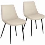 Set van 2 stoelen Monroe fluweellook - crème, Huis en Inrichting, Stoelen, Nieuw, Verzenden