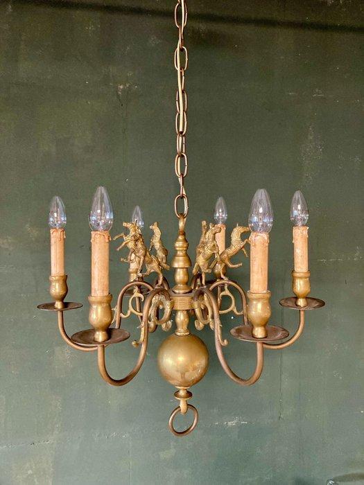 Kroonluchter - Gegoten messing, Antiek en Kunst, Curiosa en Brocante