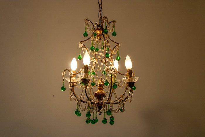 Kroonluchter - Kooi in festoon-stijl met kristallen rijen en, Antiek en Kunst, Antiek | Overige Antiek