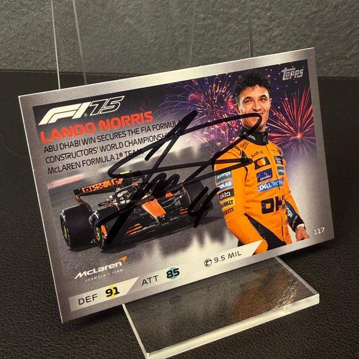 Mclaren - Topps Hero 117 Norris Abu Dhabi GP Signed - Lando, Verzamelen, Automerken, Motoren en Formule 1