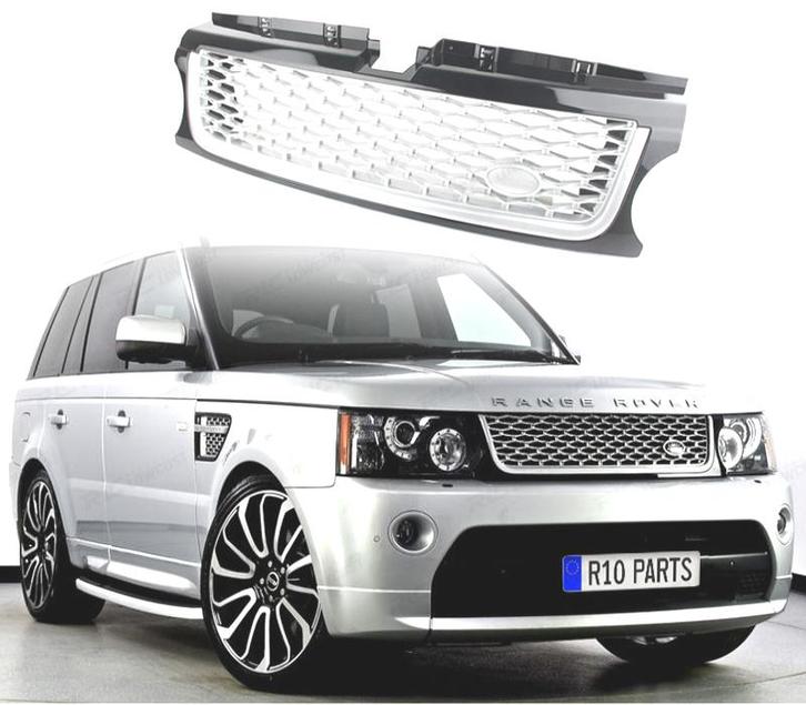 GRILLE POUR RANGE ROVER SPORT 10-13 NOIR BRILLANT ARGENT, Auto-onderdelen, Carrosserie, Verzenden