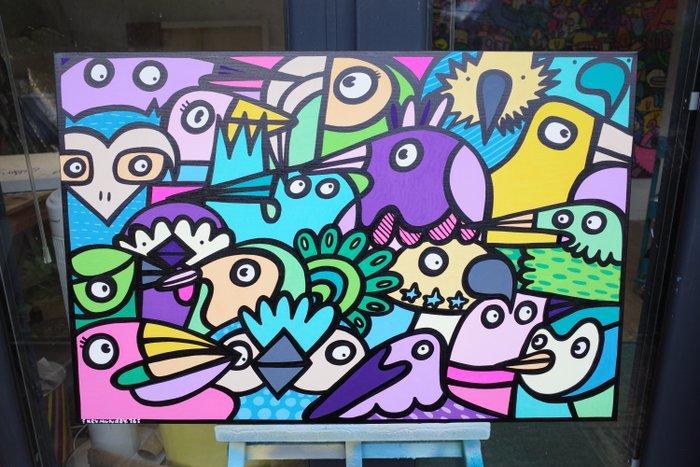 Kev Munday - Bright Birds, Antiek en Kunst, Kunst | Schilderijen | Modern