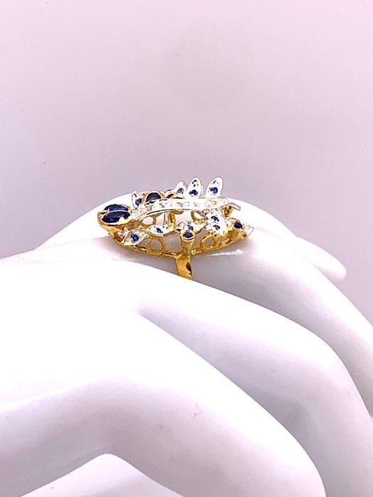 Zonder Minimumprijs - Cocktailring - 9 kt. Geel goud, Zilver, Handtassen en Accessoires, Antieke sieraden