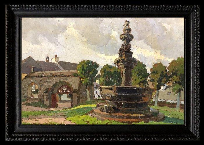 Gemaine Hass (1881-1947) - Bretagne: LAtrium de lÉglise, Antiquités & Art, Art | Peinture | Classique