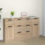 vidaXL 3-delige Dressoirset bewerkt hout sonoma eiken, Huis en Inrichting, Kasten | Dressoirs, Verzenden, Nieuw
