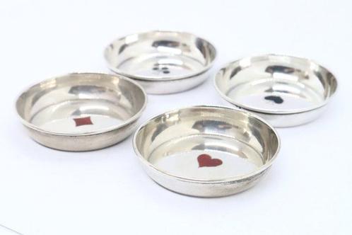 Plateau plat (4) - Argent 833 - Symboles darmure de cartes, Antiek en Kunst, Antiek | Zilver en Goud