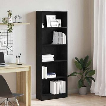 vidaXL Boekenplank Zwart eiken 60 x 24 x 176 cm Bewerkt hout, Verzenden