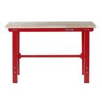 Werkbank rood 150 cm met hardhouten blad - open model, Ophalen of Verzenden, Nieuw