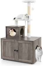 Krabpaal voor katten - 77,5x49x132 cm - Grijs - COSTWAY, Dieren en Toebehoren, Verzenden, Nieuw