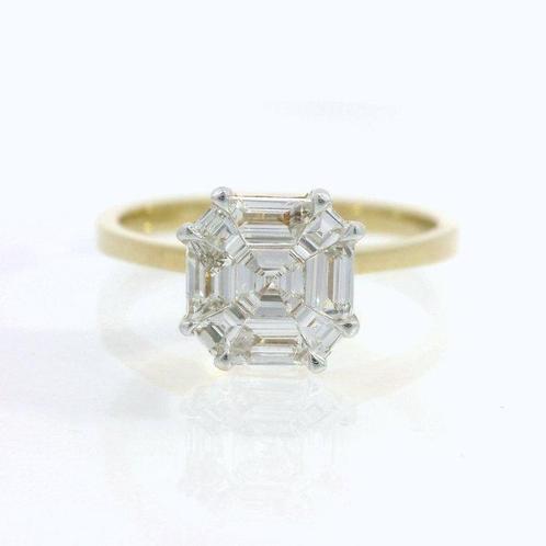 Bague - 18 carats Or jaune -  0.58ct. tw. Diamant, Handtassen en Accessoires, Ringen