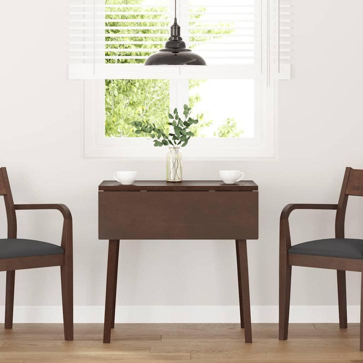 vidaXL Eettafel bruin massief hout rubber, Huis en Inrichting, Tafels | Eettafels, Nieuw, Verzenden