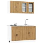 vidaXL 4-delige Keukenkastenset Kalmar bewerkt hout, Huis en Inrichting, Verzenden, Nieuw