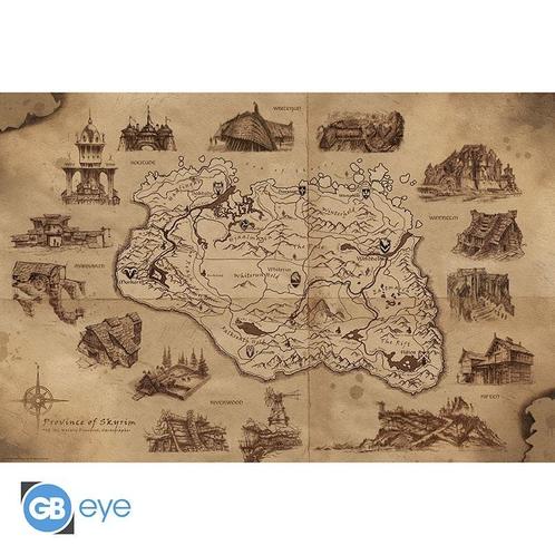Skyrim Map Poster 91.5 x 61cm, Verzamelen, Film en Tv, Ophalen of Verzenden